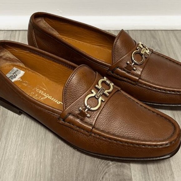 Brand New Salvatore Ferragamo sz 9aa Loafers Women Sport Brown Leather shoes - Picture 4 of 4